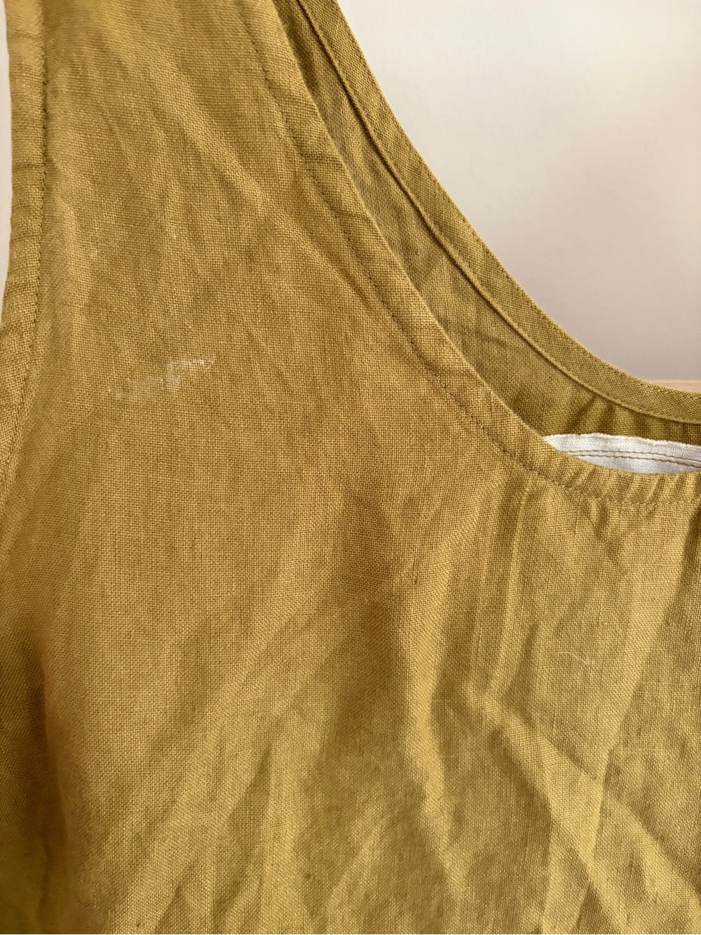Not Perfect Linen Olive Green Volume dress - Picture 2 of 4